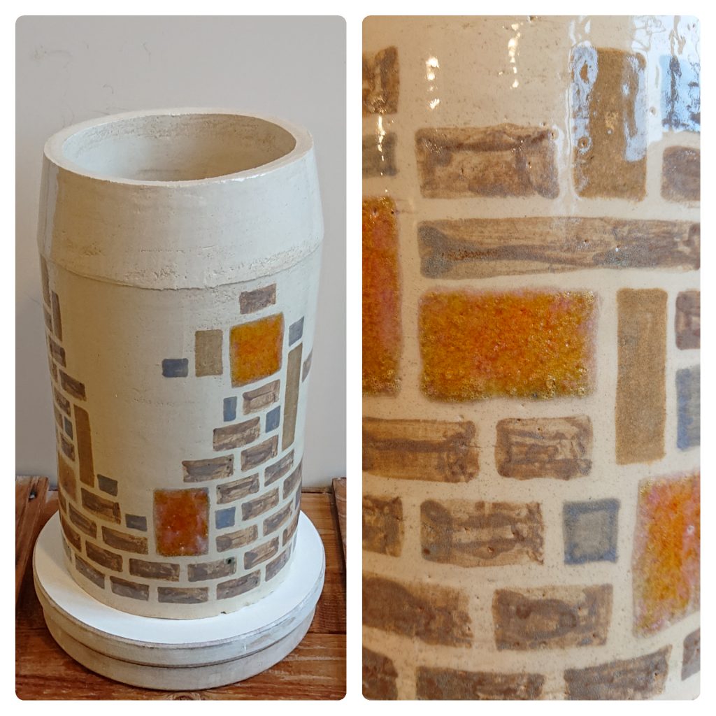 Tile & brick vase