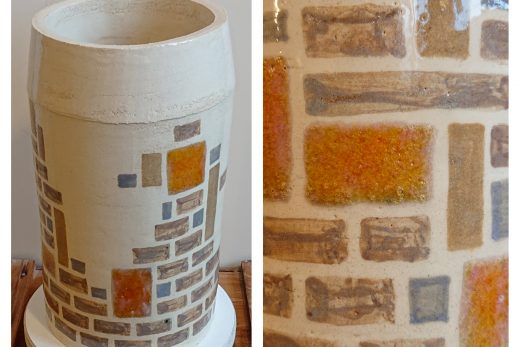 Tile & brick vase